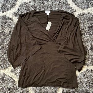 NWT LOFT Brown Blouse (Size: L)